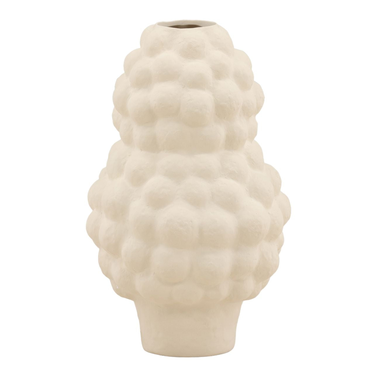 Ivory Handmade Porcelain Vase 11.5 in Wide