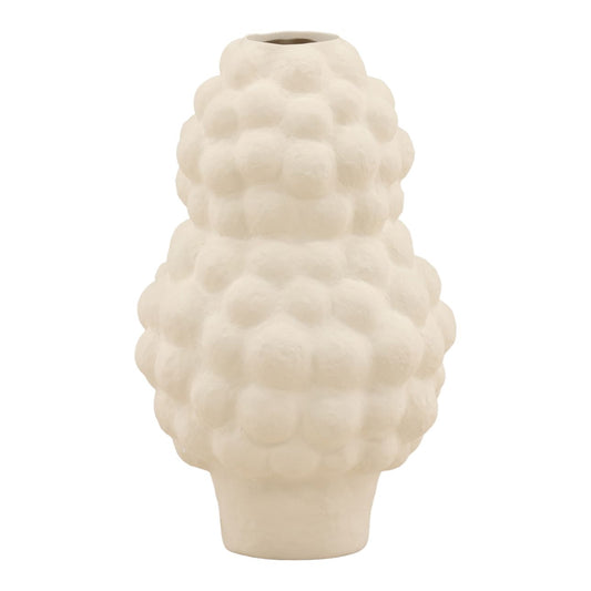 Ivory Handmade Porcelain Vase 11.5 in Wide