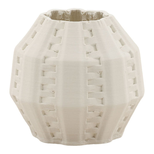 Ivory 3D Printed Porcelain Vase 8.5 in Wide