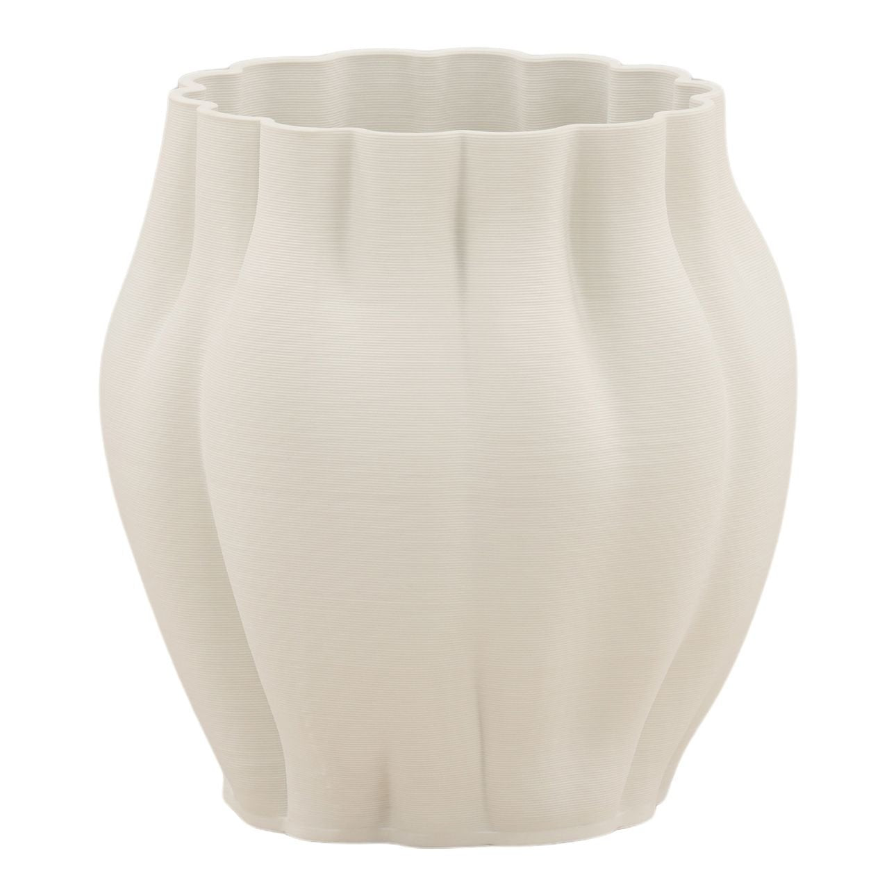Ivory 3D Printed Porcelain Vase 10.5 in Wide