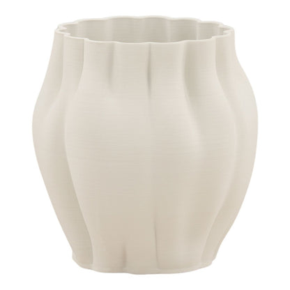Ivory 3D Printed Porcelain Vase 10.5 in Wide