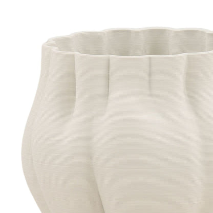 Ivory 3D Printed Porcelain Vase 10.5 in Wide