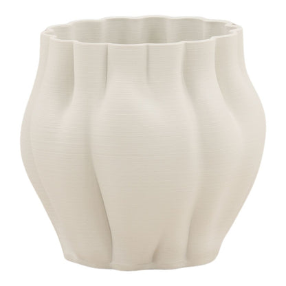 Ivory 3D Printed Porcelain Vase 10.5 in Wide