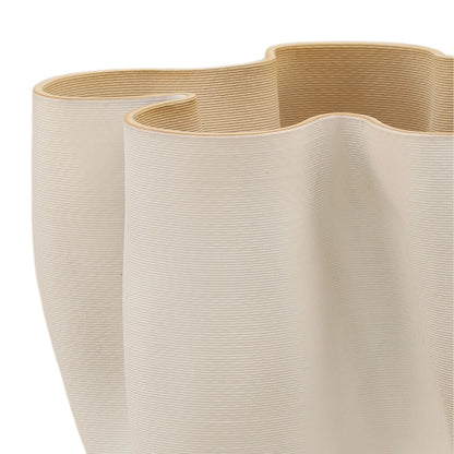 Cream 3D Printed Porcelain Vase 12.5 in Wide