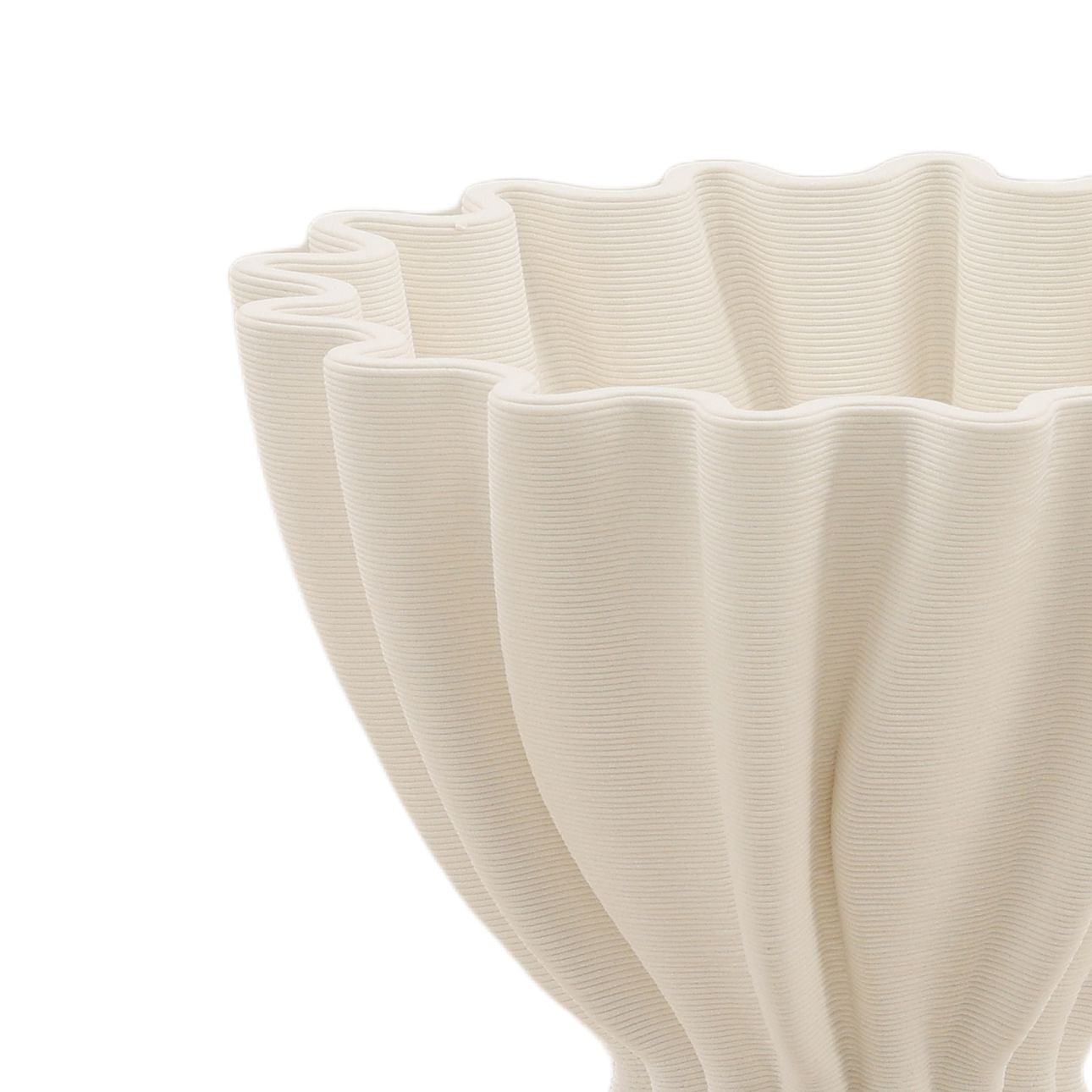 Ivory 3D Printed Porcelain Vase 7 in Wide