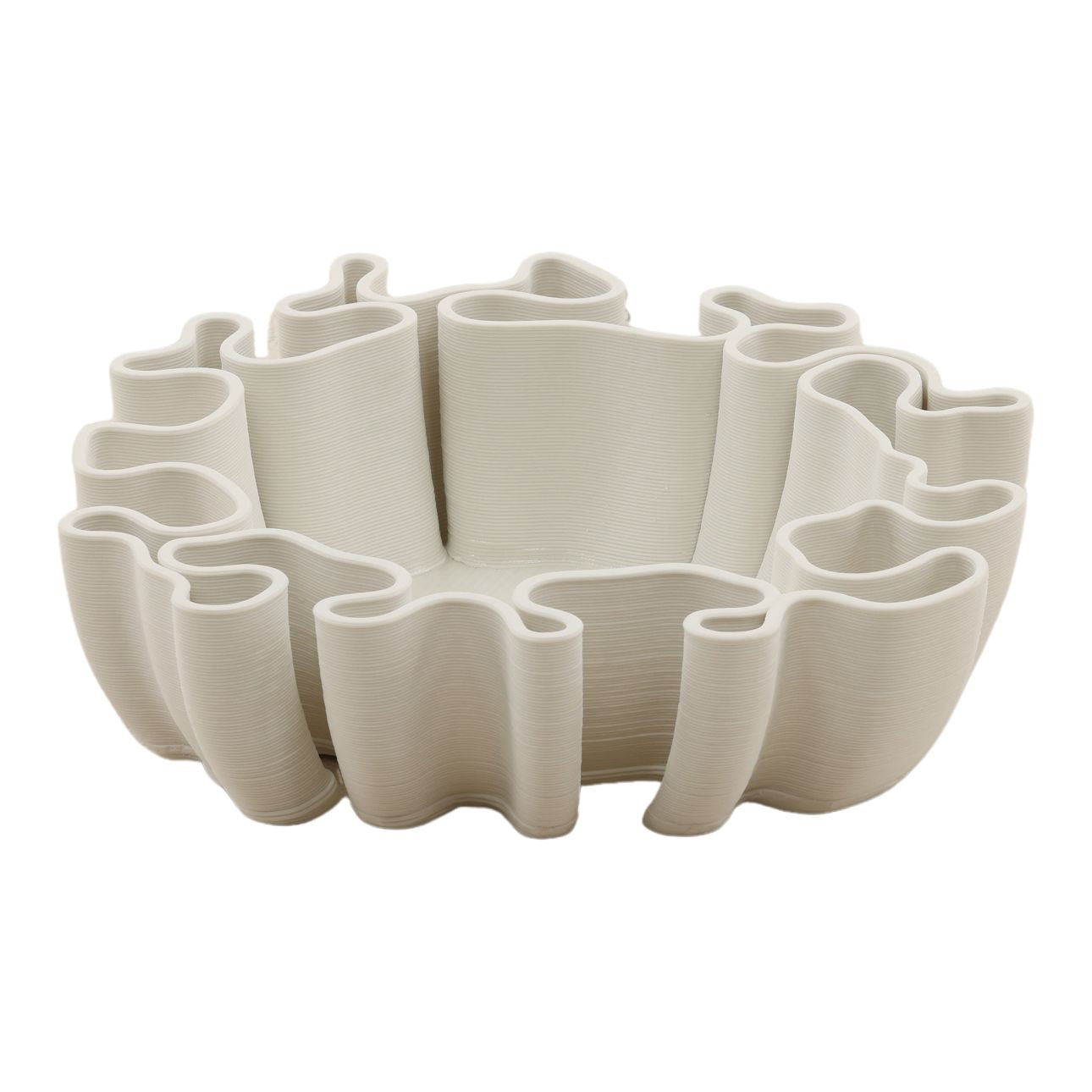 Ivory 3D Printed Porcelain Bowl 12 in Wide