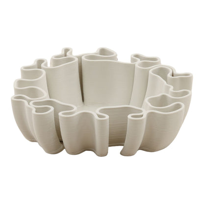 Ivory 3D Printed Porcelain Bowl 12 in Wide