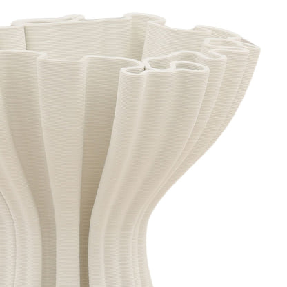 Ivory 3D Printed Porcelain Vase 12 in Wide