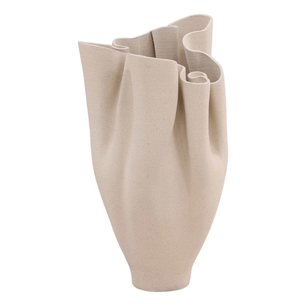 Ivory 3D Printed Porcelain Vase 11 in Wide