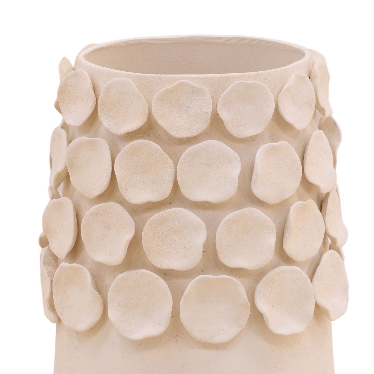 Cream Porcelain Vase 11.5 in Wide