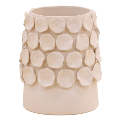 Cream Porcelain Vase 11.5 in Wide