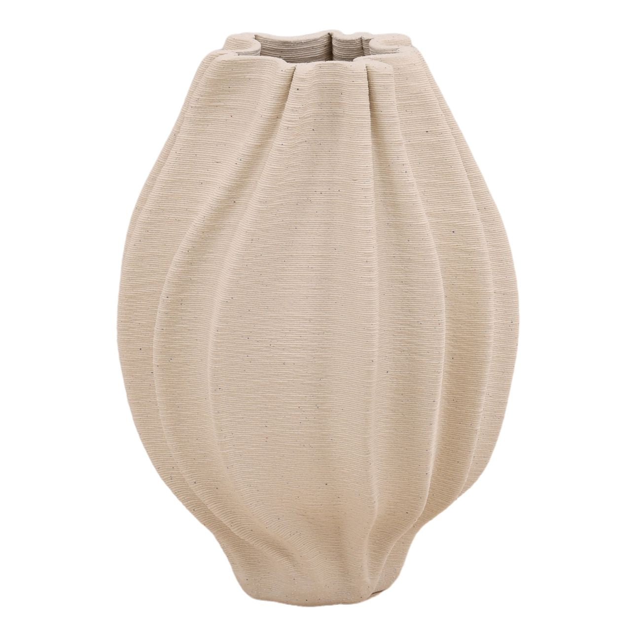 Ivory 3D Printed Porcelain Vase 9 in Wide