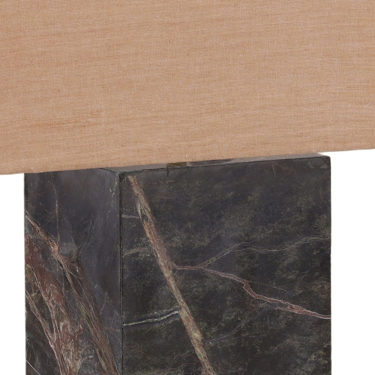Modern Forest Marble and Chambrey Shade Table Lamp