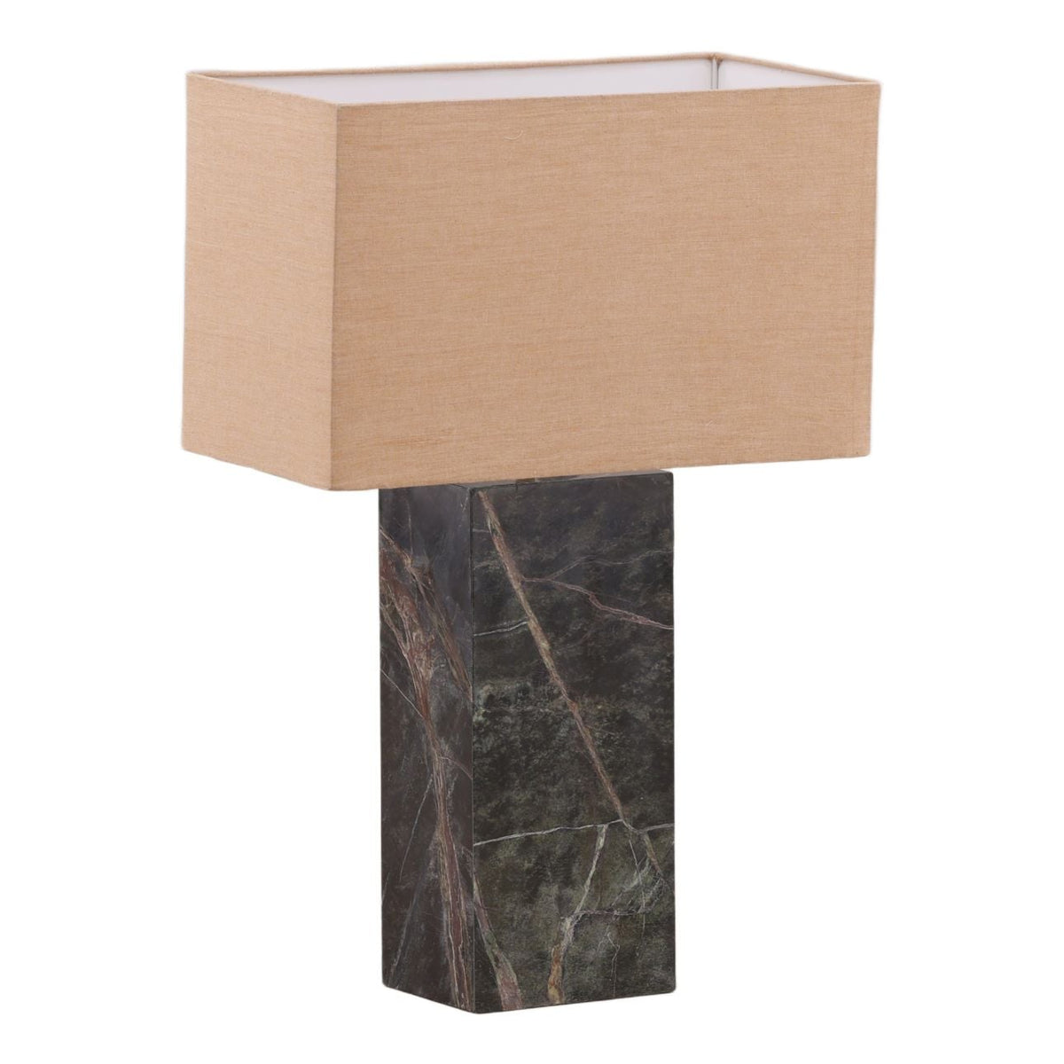 Modern Forest Marble and Chambrey Shade Table Lamp