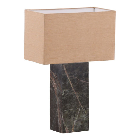 Modern Forest Marble and Chambrey Shade Table Lamp