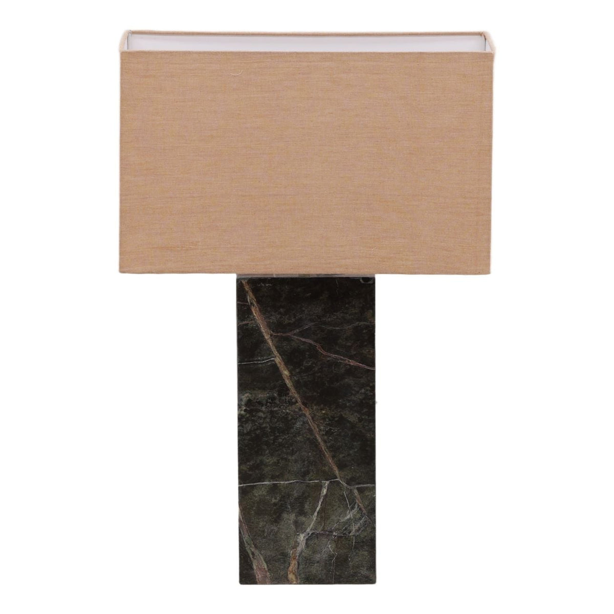 Modern Forest Marble and Chambrey Shade Table Lamp