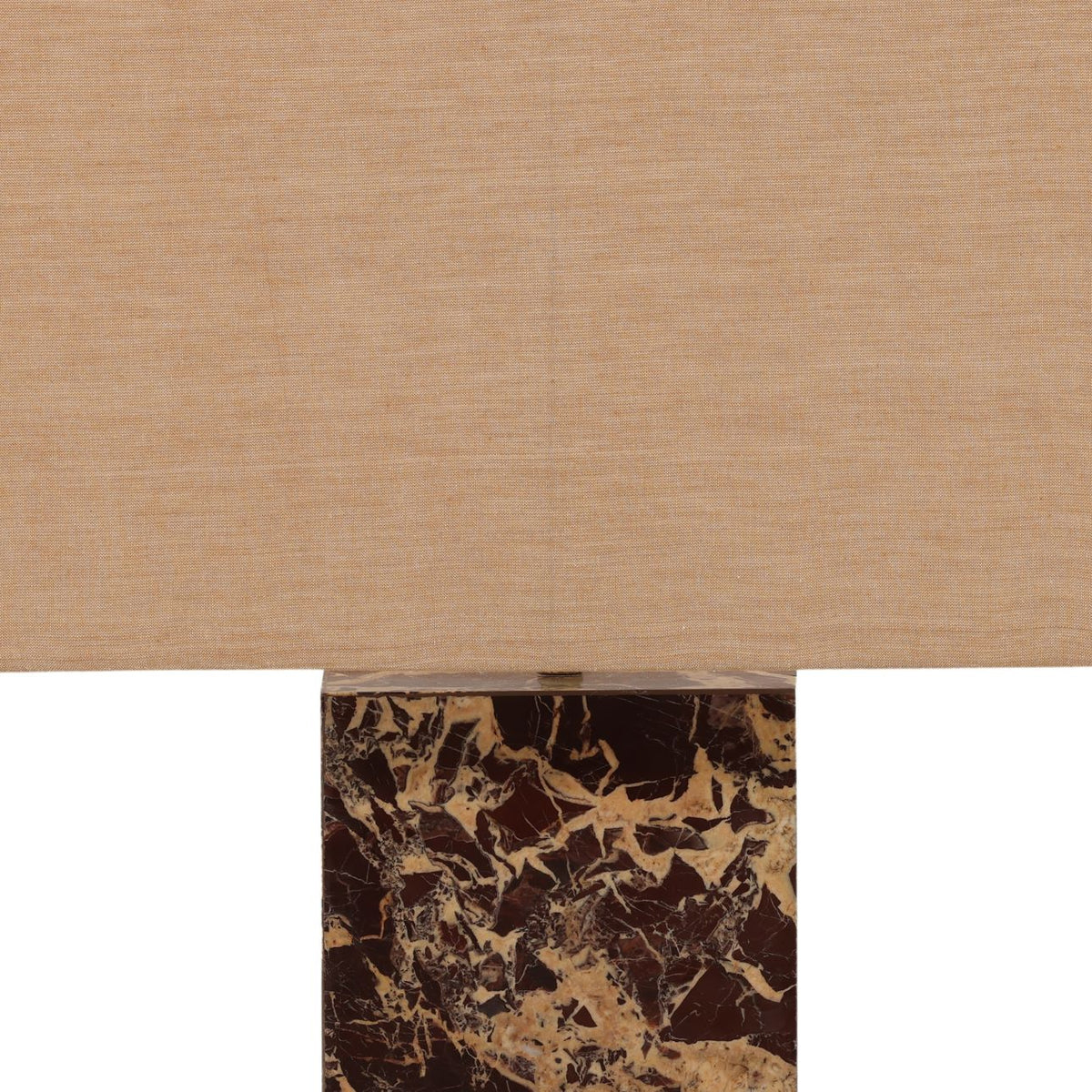 Modern Cherry Marble and Chambrey Shade Table Lamp