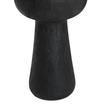 Black and Beige Shade Wood and Jute Shade Table 16 in Wide