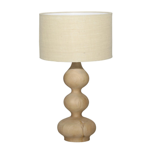 Natural and Beige Shade Wood and Jute Shade Table 18 in Wide