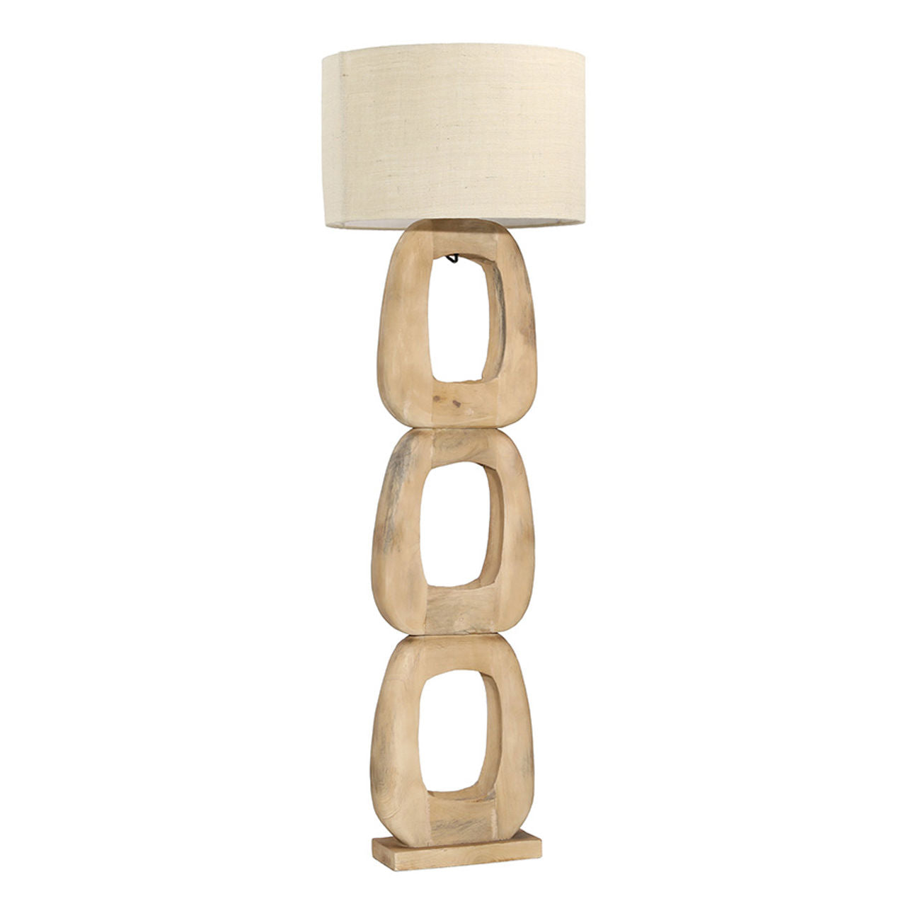 Natural and Beige Shade Mango Wood and Jute Shade Lamp 20 in Wide