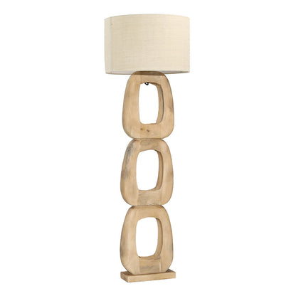 Natural and Beige Shade Mango Wood and Jute Shade Lamp 20 in Wide
