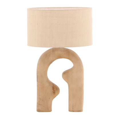 Natural and Beige Shade Mango Wood and Jute Shade Table 16 in Wide