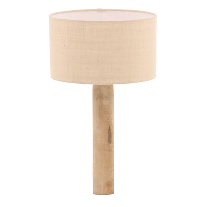 Natural and Beige Shade Mango Wood and Jute Shade Table 16 in Wide