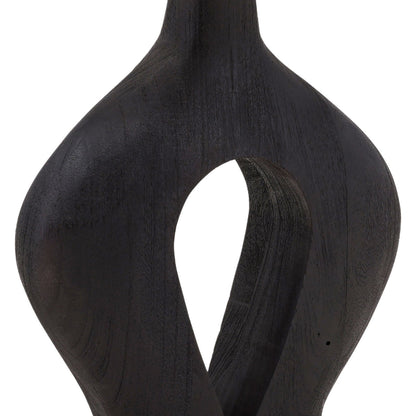 Black and Beige Shade Mango Wood and Jute Shade Table 16 in Wide