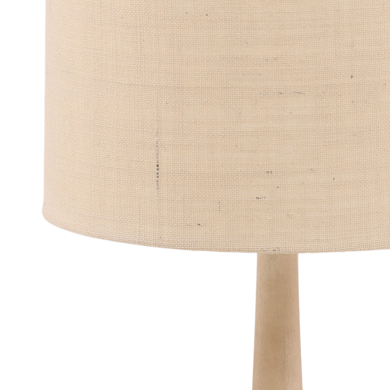 Natural and Beige Mango Wood and Jute Shade Table 16 in Wide