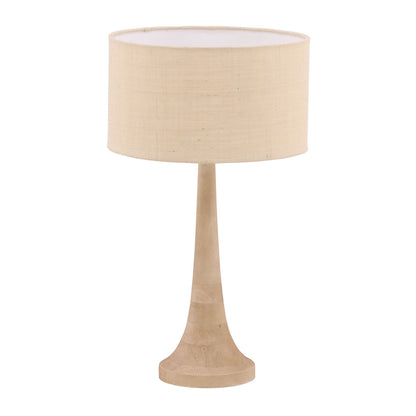 Natural and Beige Mango Wood and Jute Shade Table 16 in Wide