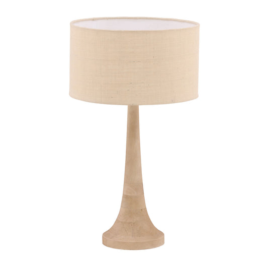 Natural and Beige Mango Wood and Jute Shade Table 16 in Wide