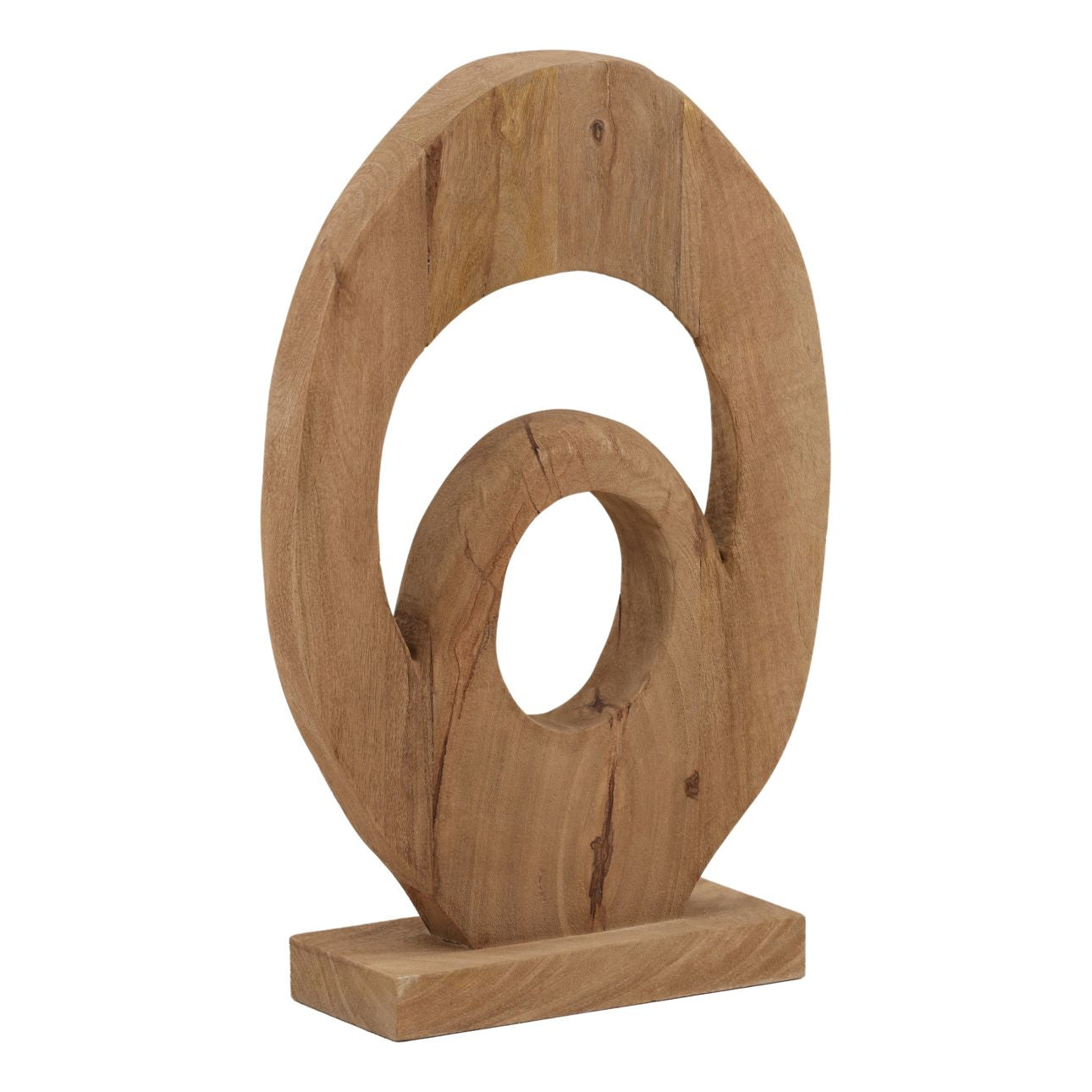 Light Brown Mango Wood Sculpture 12 in Wide