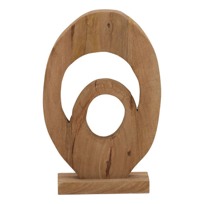 Light Brown Mango Wood Sculpture 12 in Wide