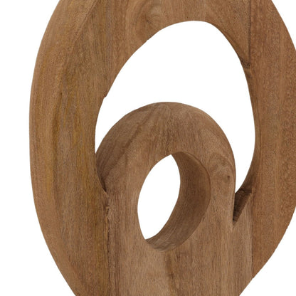 Light Brown Mango Wood Sculpture 12 in Wide
