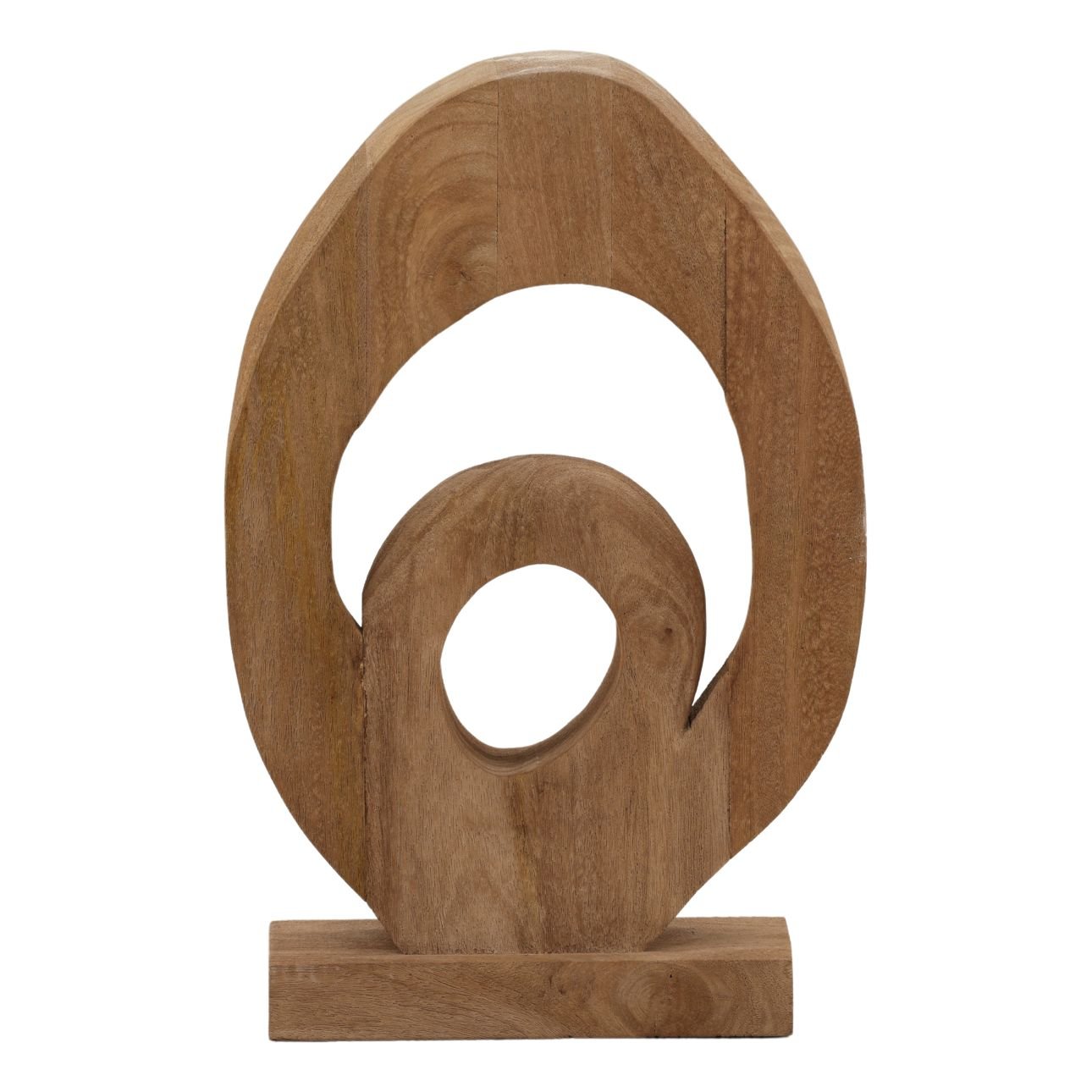 Light Brown Mango Wood Sculpture 12 in Wide