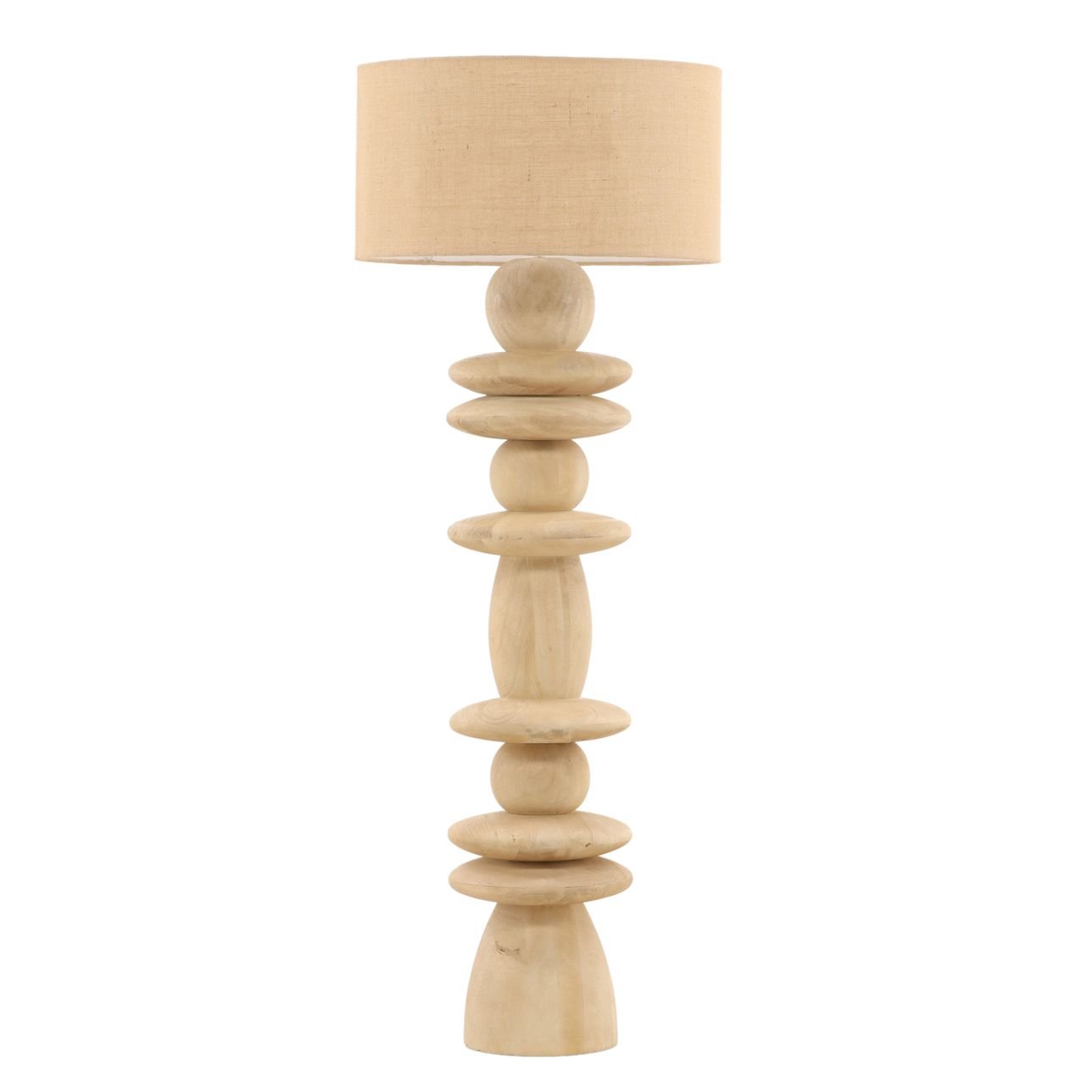 Natural Mango Wood and Jute Shade Lamp 23 in Wide