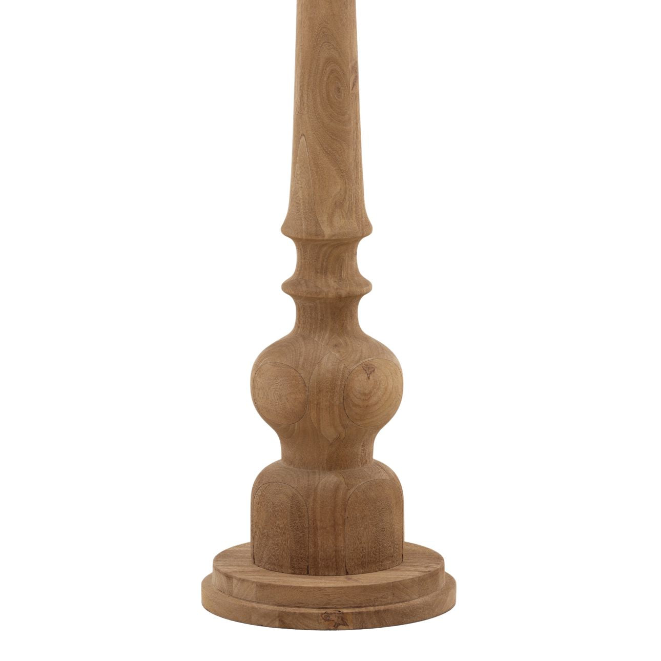 Light Brown and Natural Mango Wood and Raw Silk Shade Lamp 20 in Wide