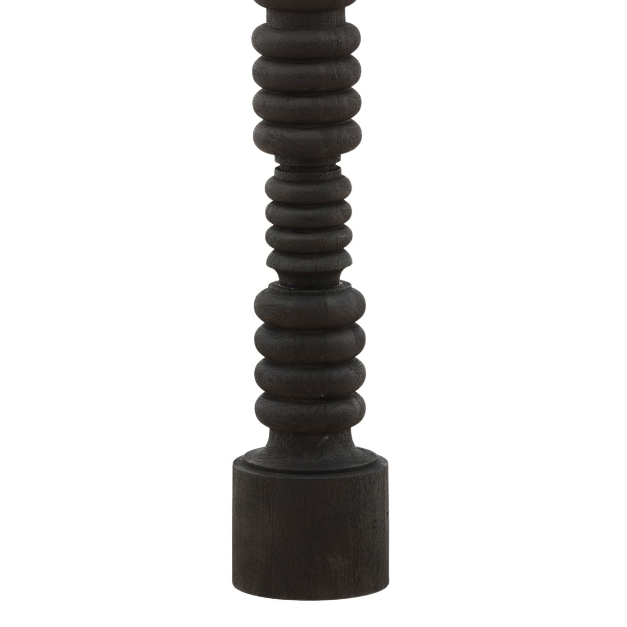 Black and Natural Mango Wood and Jute Shade Lamp 20 in Wide