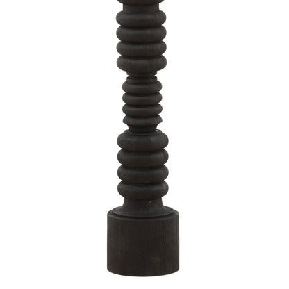 Black and Natural Mango Wood and Jute Shade Lamp 20 in Wide