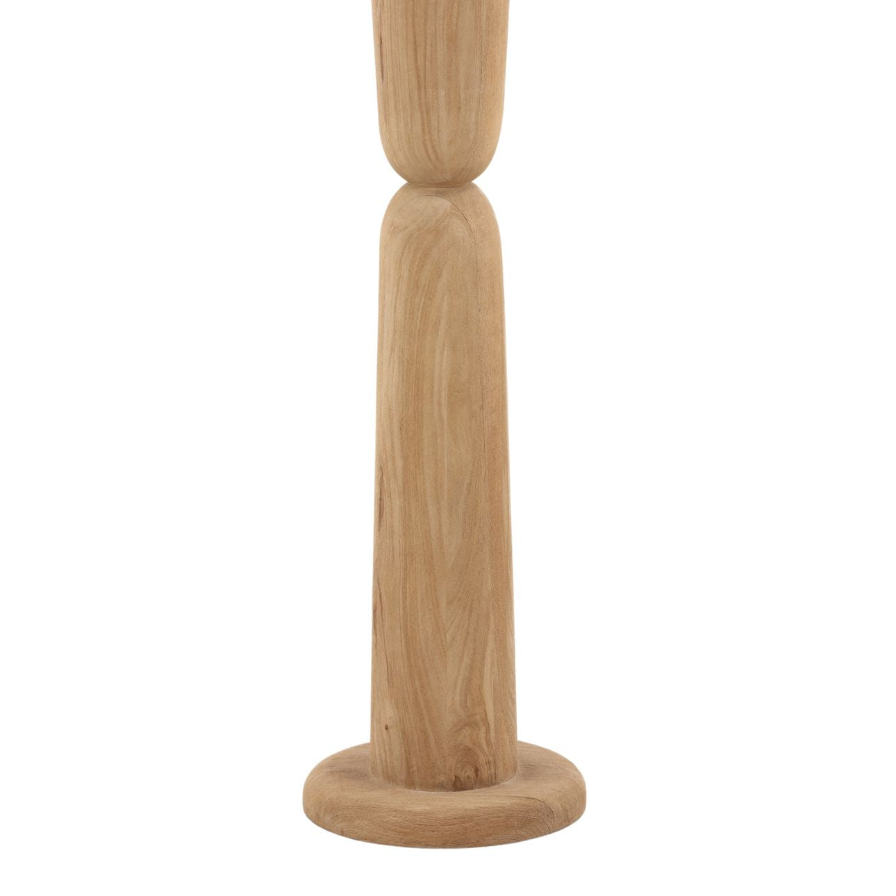 Light Brown and Natural Mango Wood and Raw Silk Shade Lamp 20 in Wide