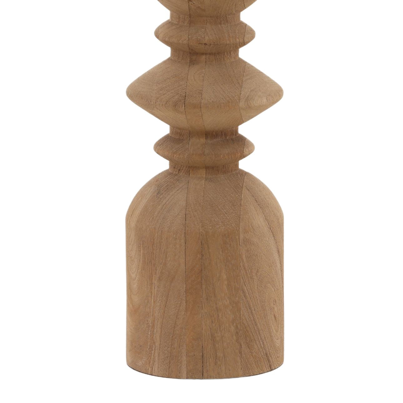 Light Brown and Natural Mango Wood and Raw Silk Shade Table 18 in Wide