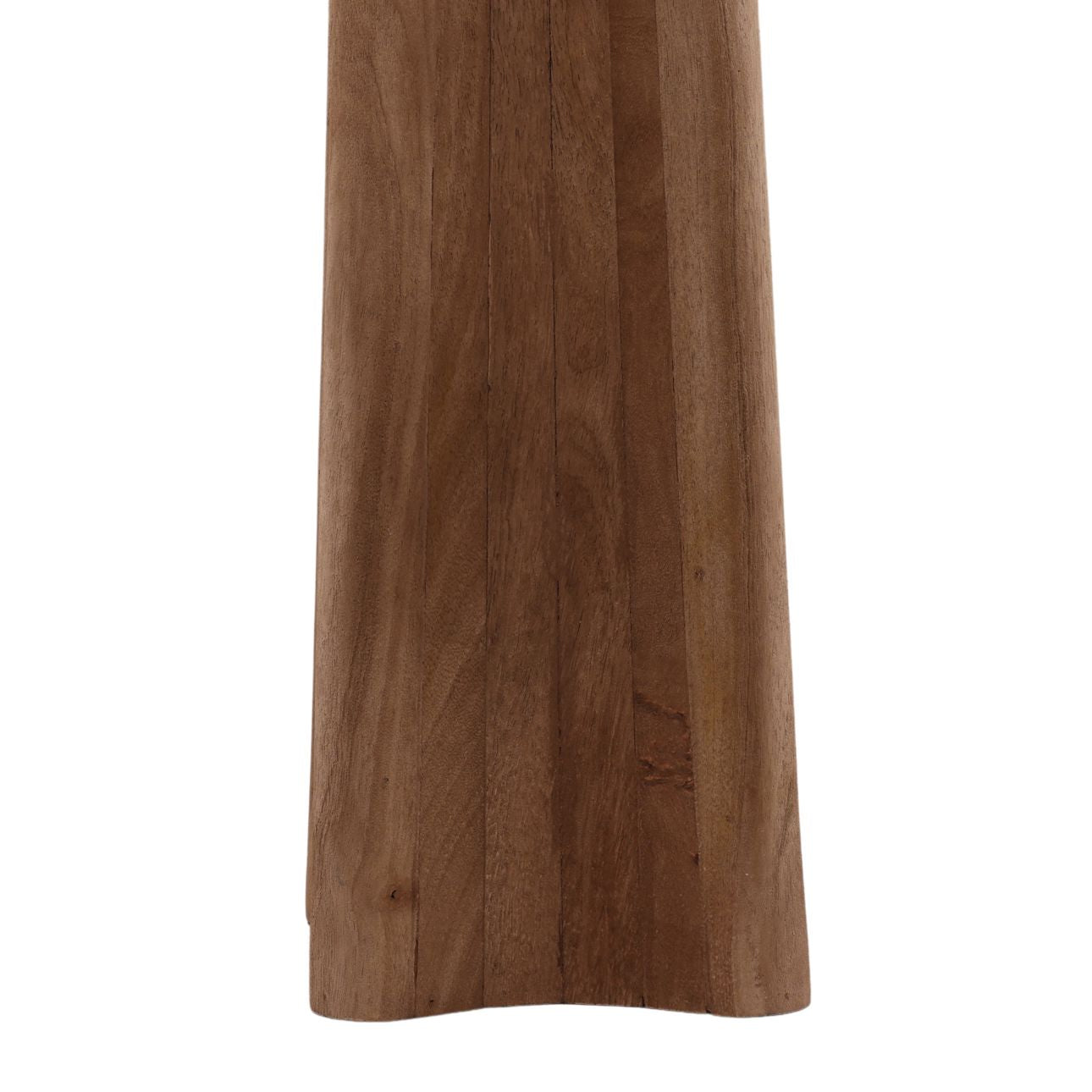 Light Brown and Beige Mango Wood and Cotton Linen Shade Lamp 19.5 in Wide