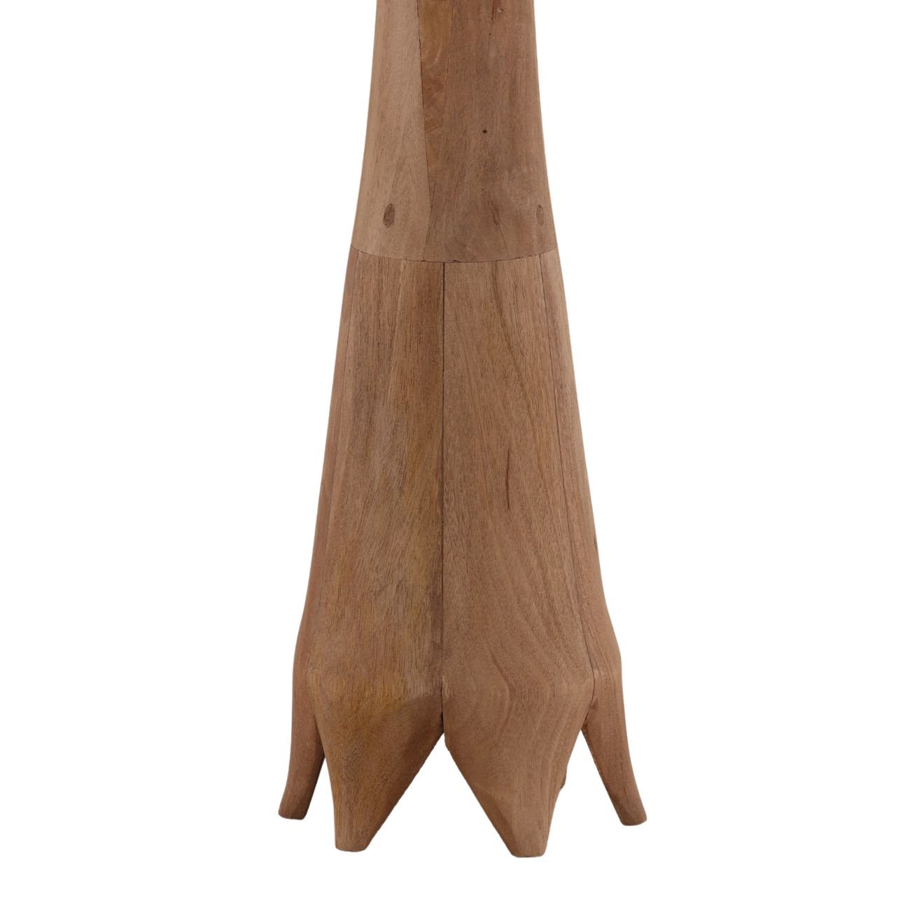 Light Brown and Beige Mango Wood and Cotton Linen Shade Lamp 20 in Wide