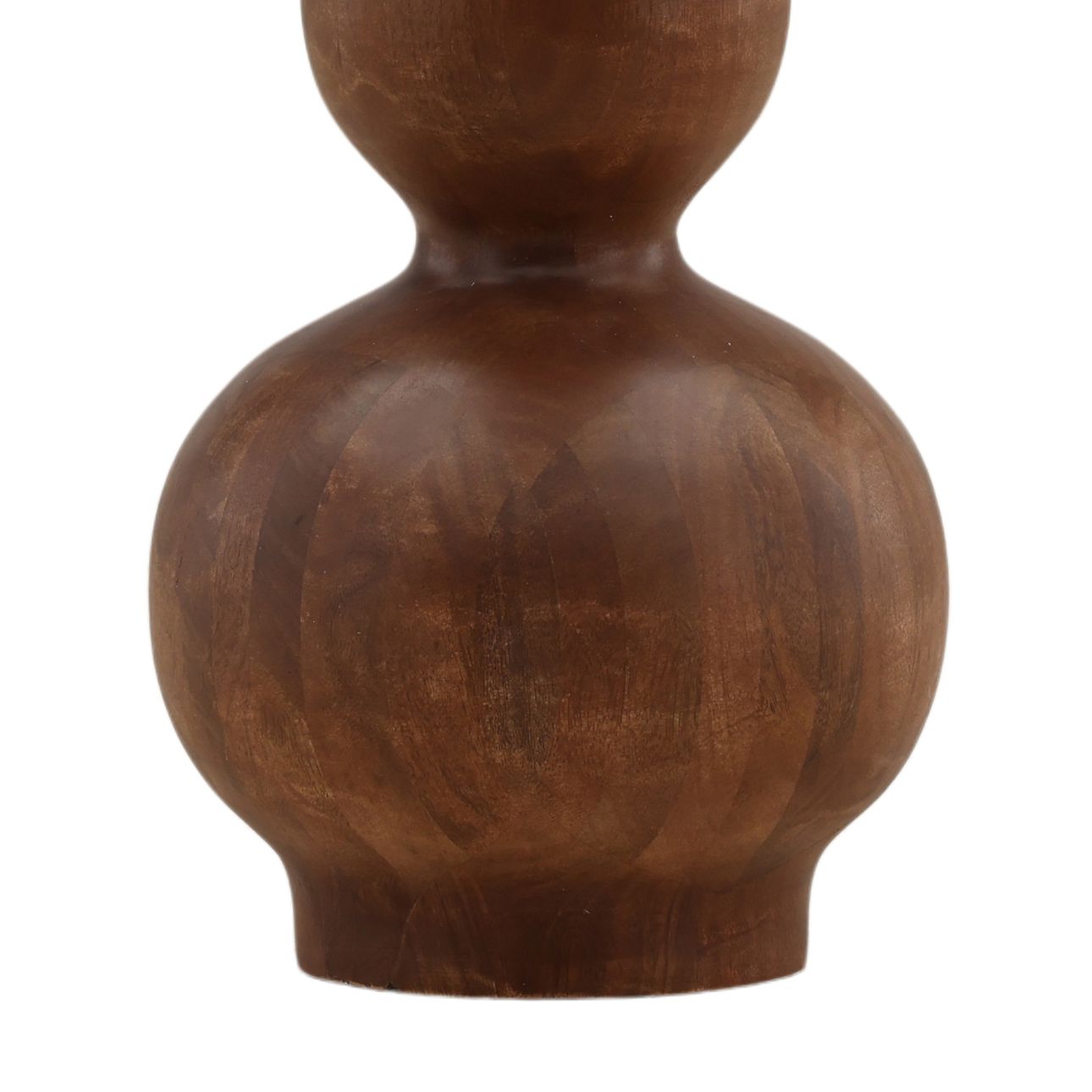 Brown and Cream Shade Mango Wood and Cotton Linen Shade Lamp 20 in Wide