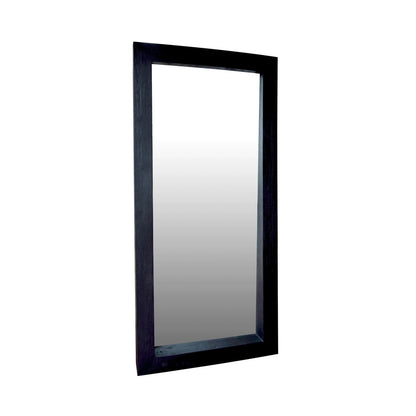 Black Stain Finish Mixed Hardwood Frame Mirror 41 in Wide