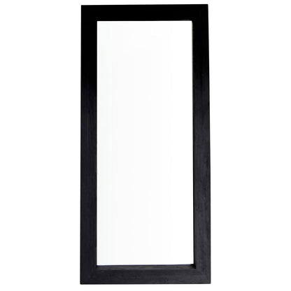 Black Stain Finish Mixed Hardwood Frame Mirror 41 in Wide