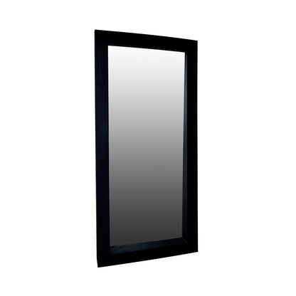 Black Stain Finish Mixed Hardwood Frame Mirror 41 in Wide