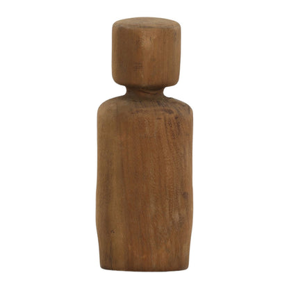 Natural Finish Suar Wood Sculpture 4 in Wide