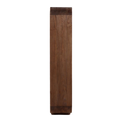 Brown Mindi Wood Bookcase 67 in Wide