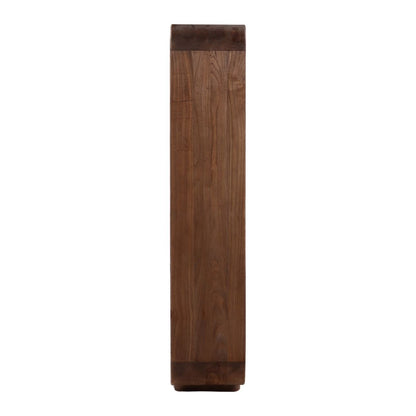 Brown Mindi Wood Bookcase 67 in Wide